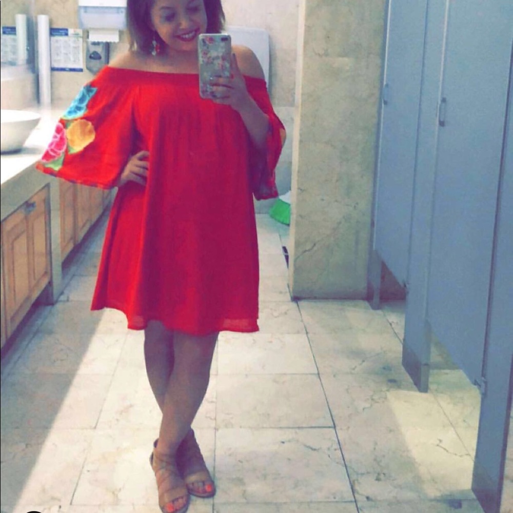 Red simple dress